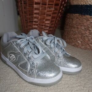 Heelys Kids Unisex Split Skate Shoe Silver Glitter No Covers Size 6 Youth